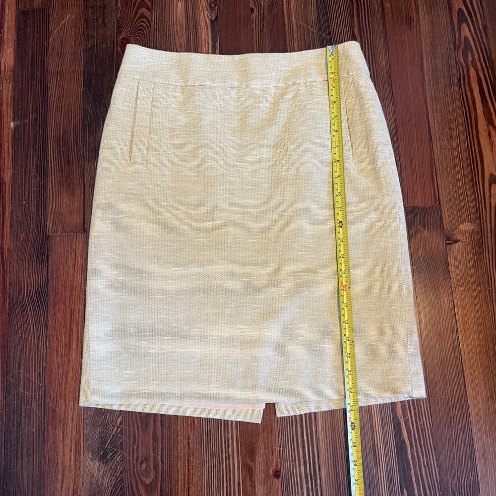 Banana Republic Yellow Tweed Pencil Skirt